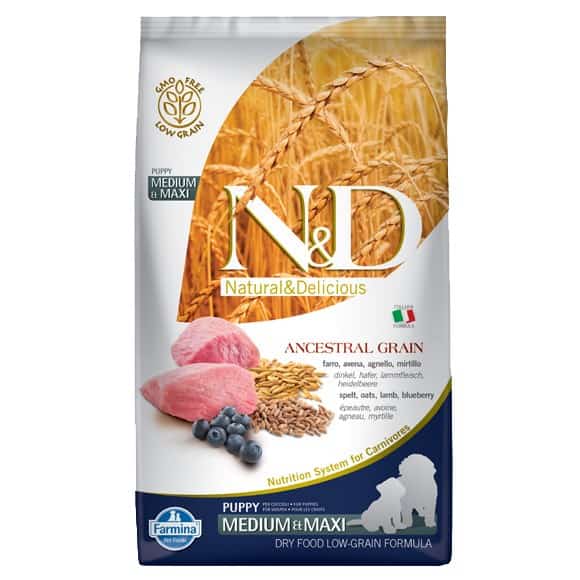 FARMINA N&D Ancestral Grain Lamb & Blueberry Puppy 12kg