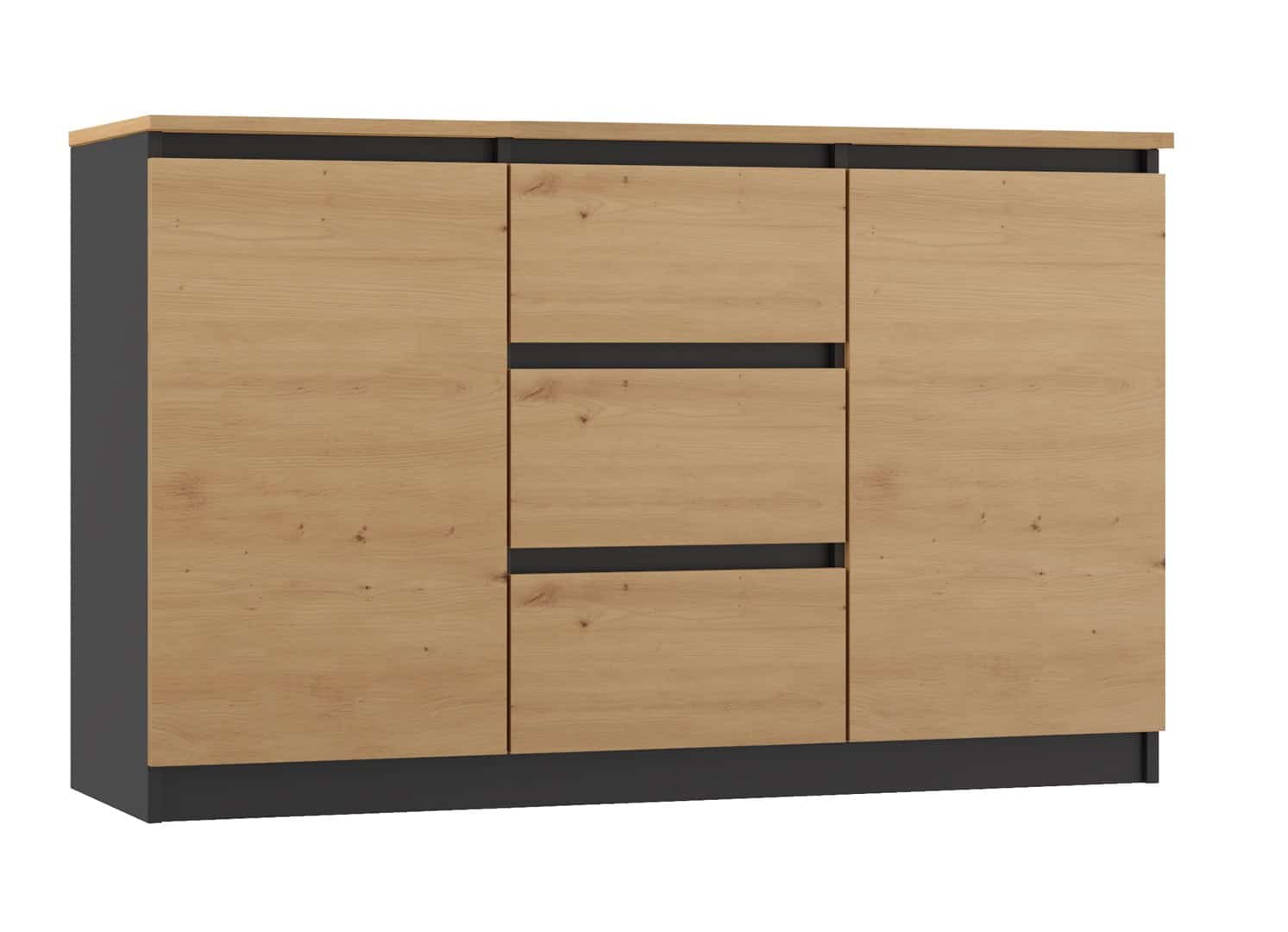 Komoda 2 Drzwi 3 Szuflady Ant/Art Blat Artisan KPL