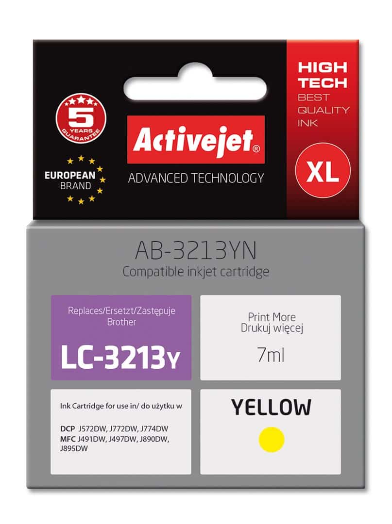 Activejet AB-3213YN Tusz (7 ml; Żólt; zamiennik Brother LC3213Y)