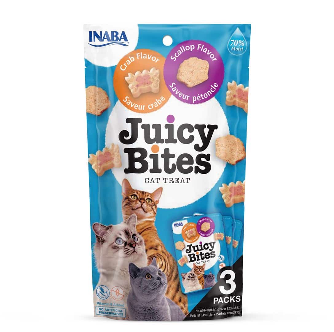 INABA Juicy Bites O smaku przegrzebków i kraba - 3x11,3 g