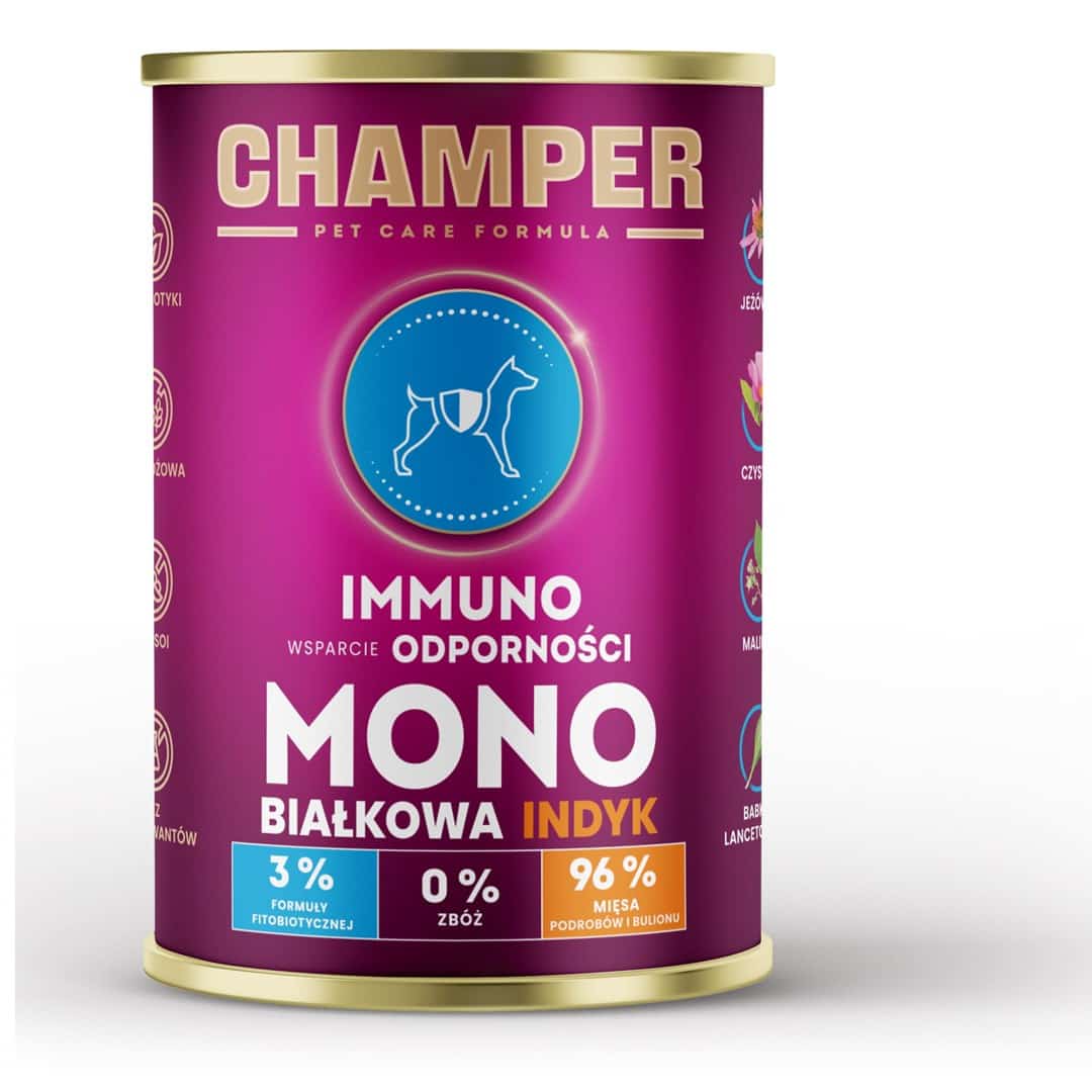 CHAMPER IMMUNO MONOBIAŁKOWA indyk mokra 400g