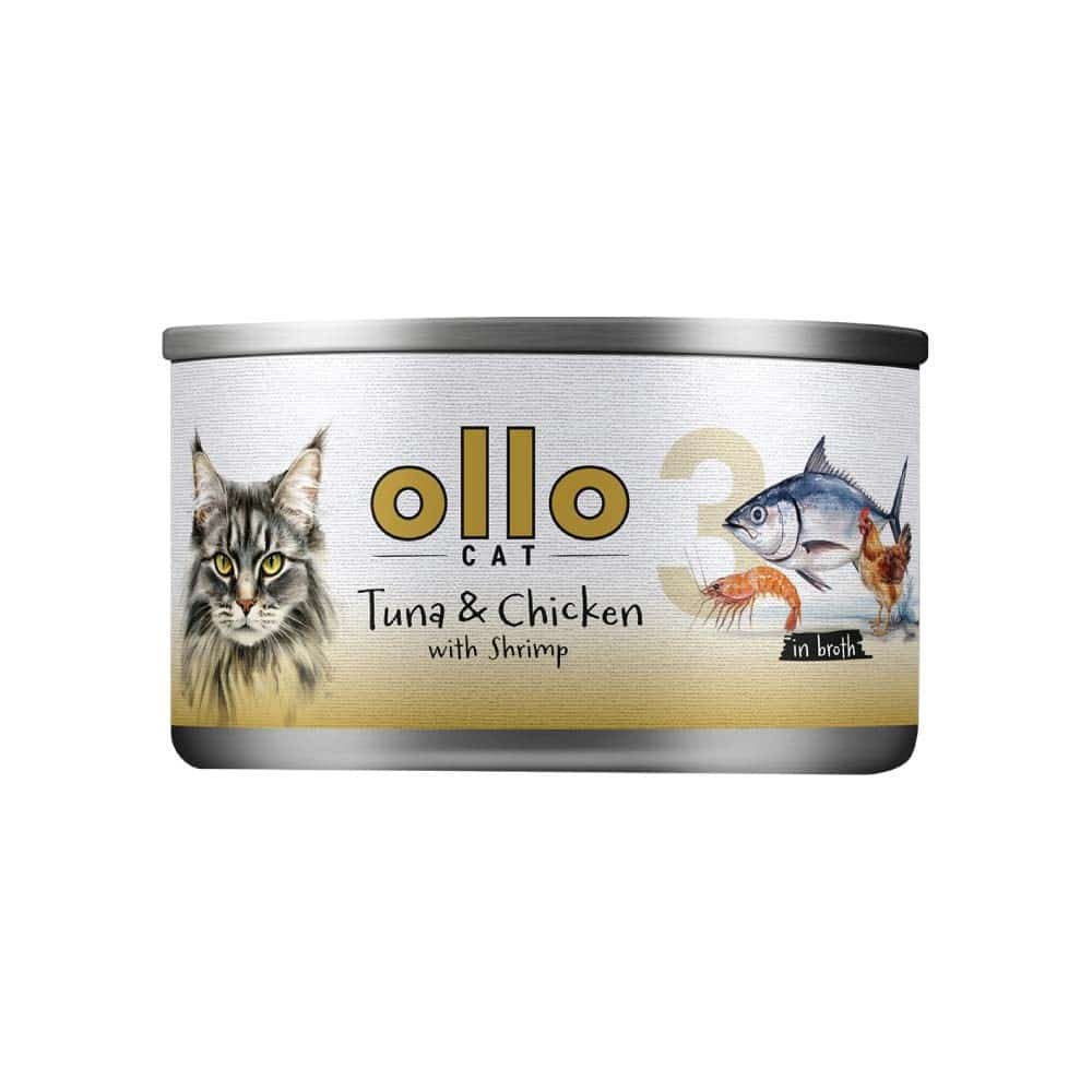 Ollo Tuna & Chicken with Shrimp in Broth 70g