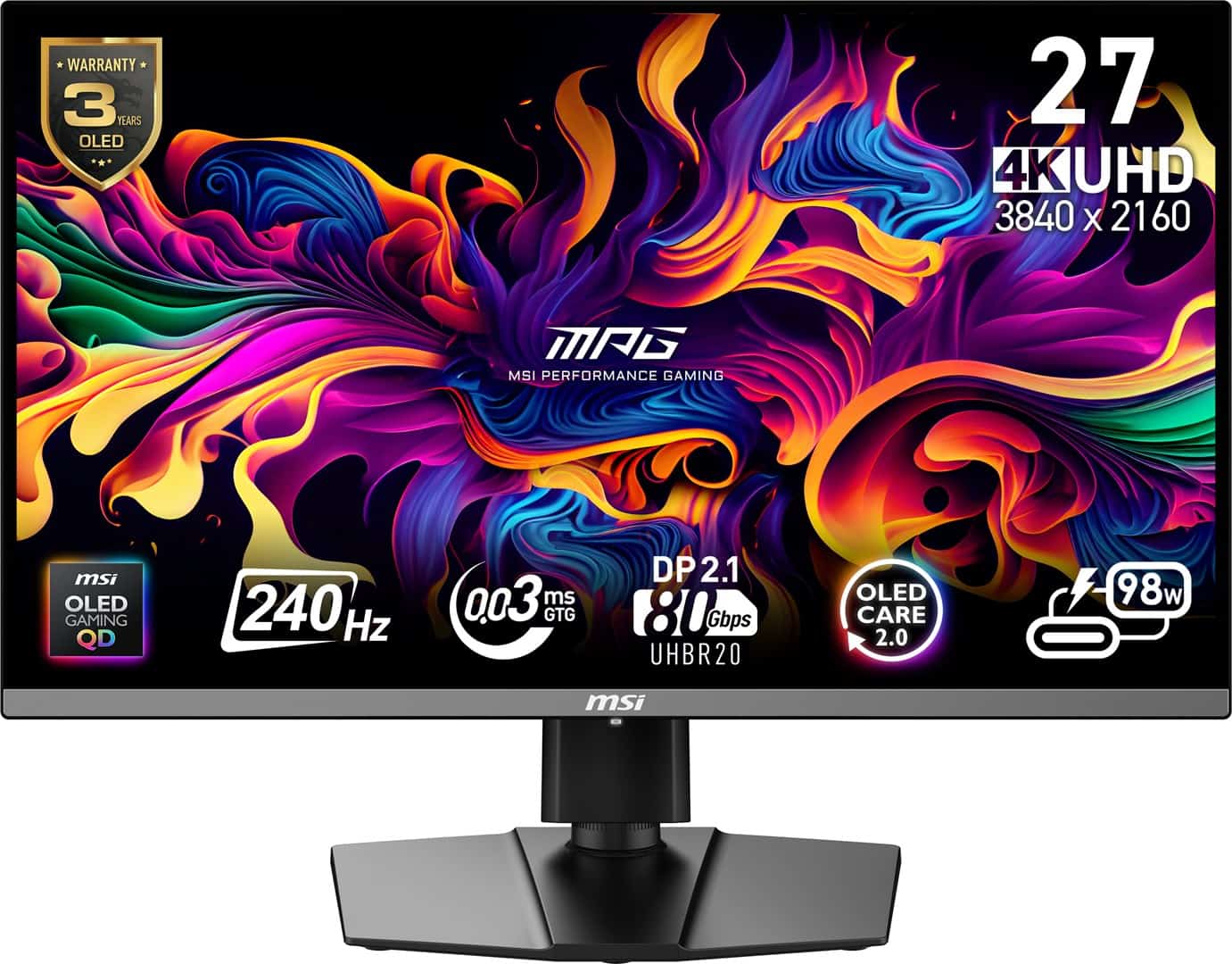 MSI Monitor 26.5" MPG 272URX QD-OLED UHD