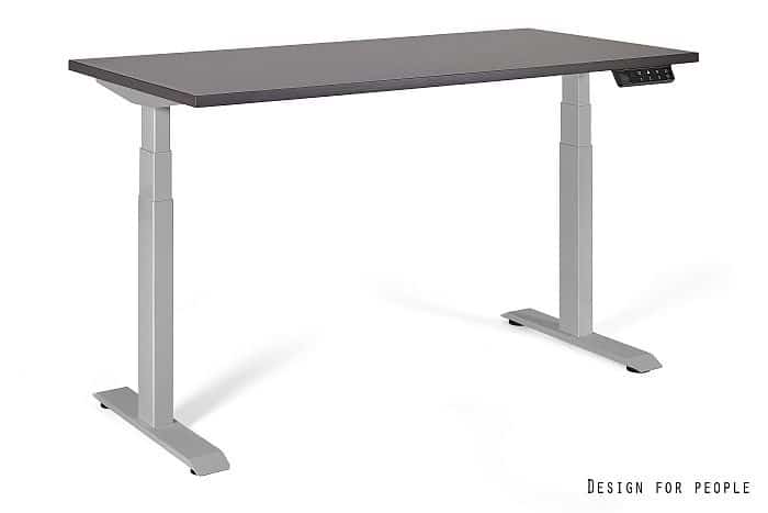 Biurko/Stolik z regulowaną wysokością UNIQUE ACTIVE I 14-C103W-G-140-YZ-13 szary stelaż i blat, 140X70 cm