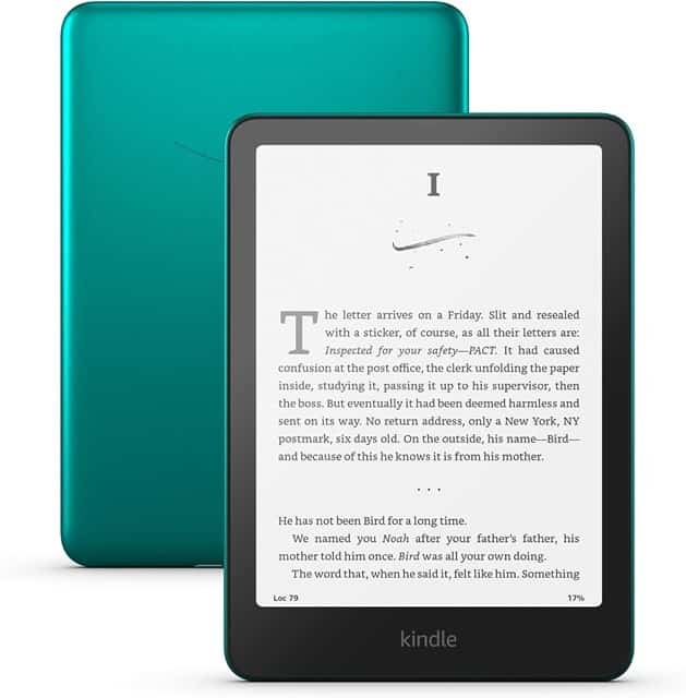 Czytnik e-booków Amazon Kindle Paperwhite 12. generacji - 2024, 7" ekran bez odblasków, 32GB, Wi-Fi, ładowanie bezprzewodowe, kolor Jade (bez reklam)