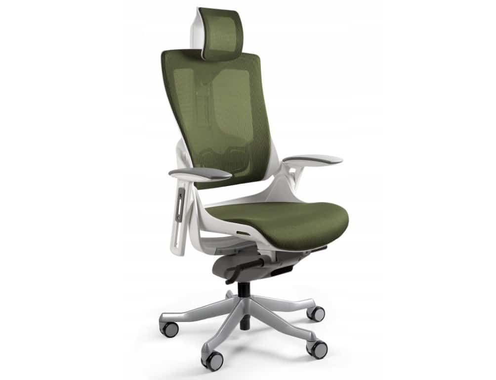 Fotel biurowy Wau 2 NW46 siatka olive/biały
