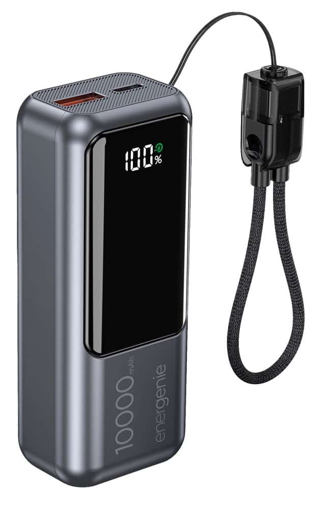 GEMBIRD POWERBANK O POJEMNOŚCI 10000MAH, WYŚWIETLACZ LCD, SZYBKIE ŁADOWANIE 20W, KOLOR SZARY