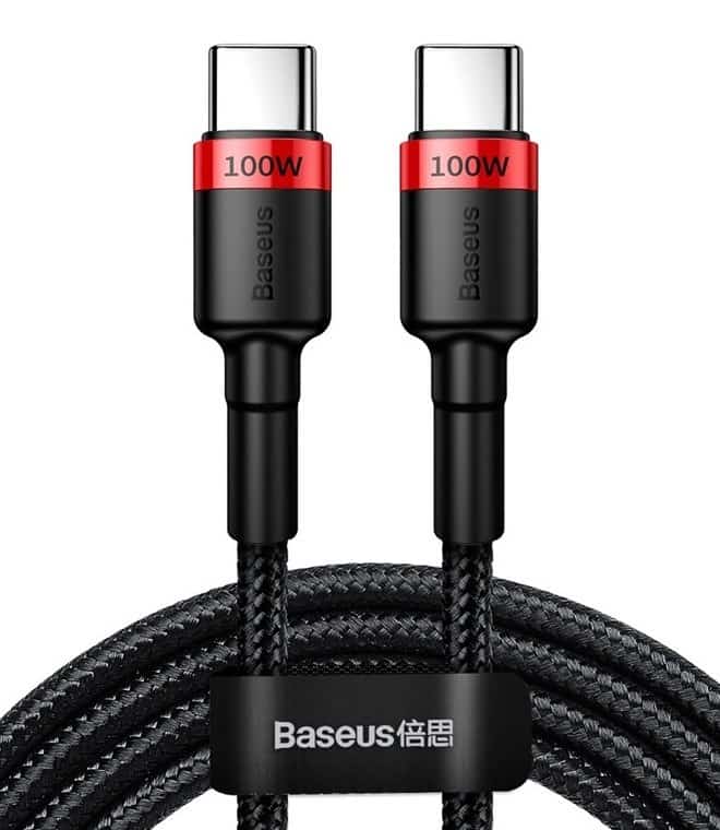 BASEUS KABEL USB-C/USB-C CAFULE 100W 2M CZERWONO-CZARNY