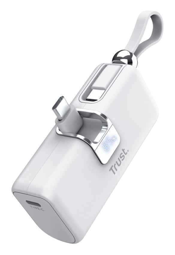 Kieszonkowy powerbank TRUST Pacto 5000 mAh biały