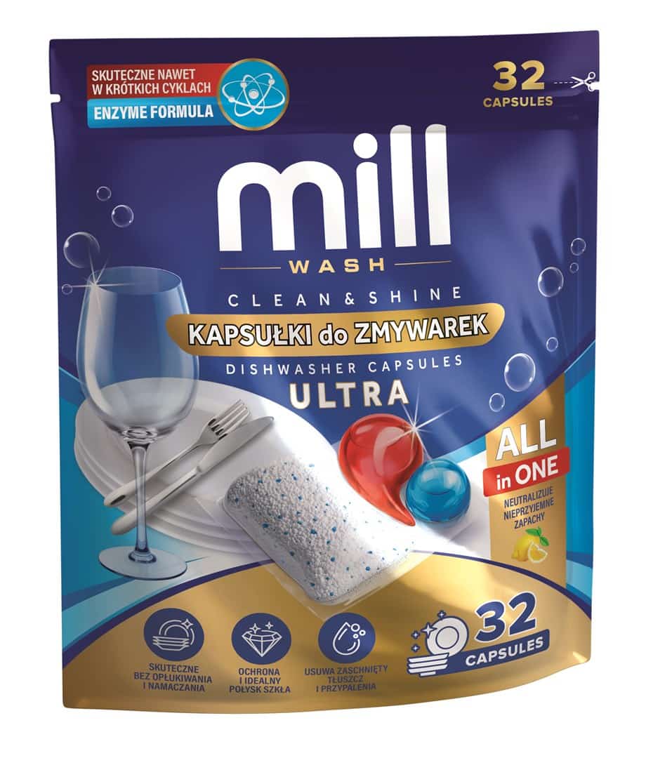 MILL Kapsułki do zmywarek CLEAN&SHINE ULTRA 32szt. 3K. D