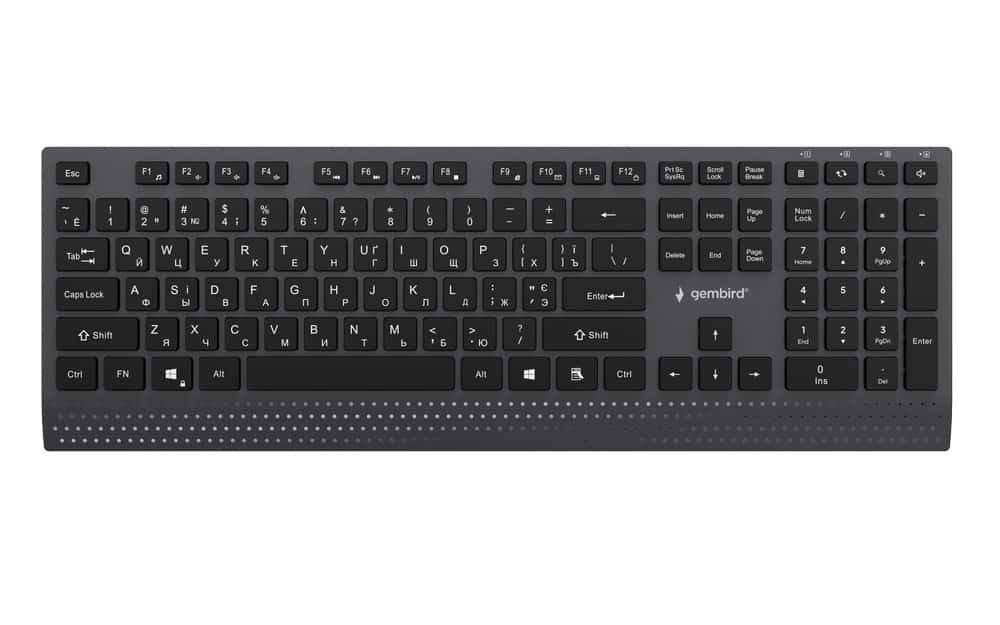 GEMBIRD PRZEWODOWA KLAWIATURA MULTIMEDIALNA SLIM USB-C, RU LAYOUT, CZARNA