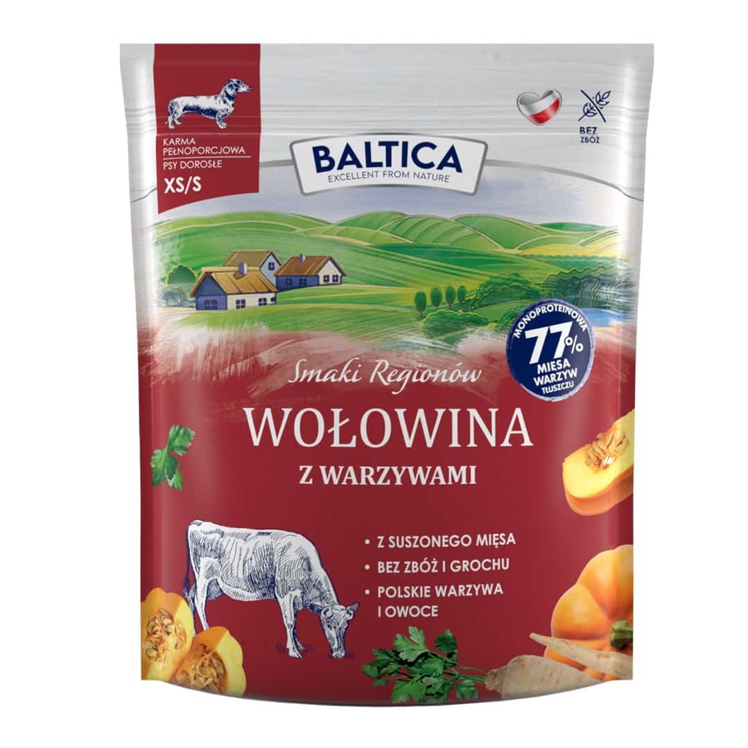 Karma sucha BALTICA SMAKI REGIONÓW Wołowina z warzywami dla psów małych ras (XS/S) 1kg