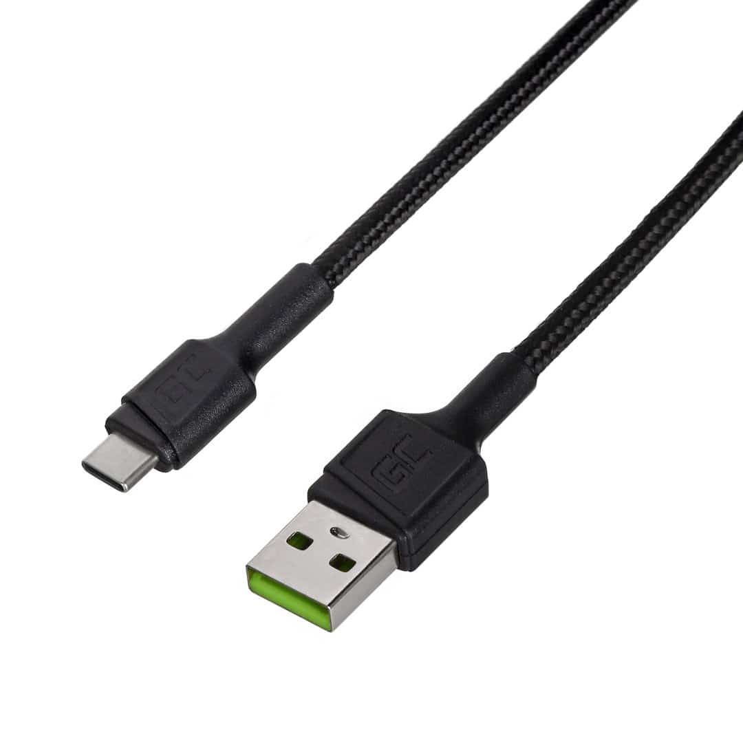 Kabel USB Green Cell PowerStream GC-KABGC25, USB-A - USB-C, 30 cm, szybkie ładowanie Ultra Charge, QC 3.0