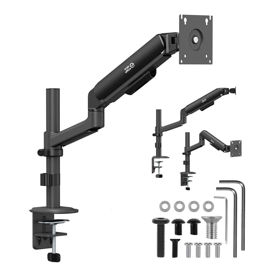 ERGO OFFICE UCHWYT / WIESZAK NA MONITOR, 17"-32", 1-10KG, CZARNY MAT, MAX. VESA 100X100 ER-691 B