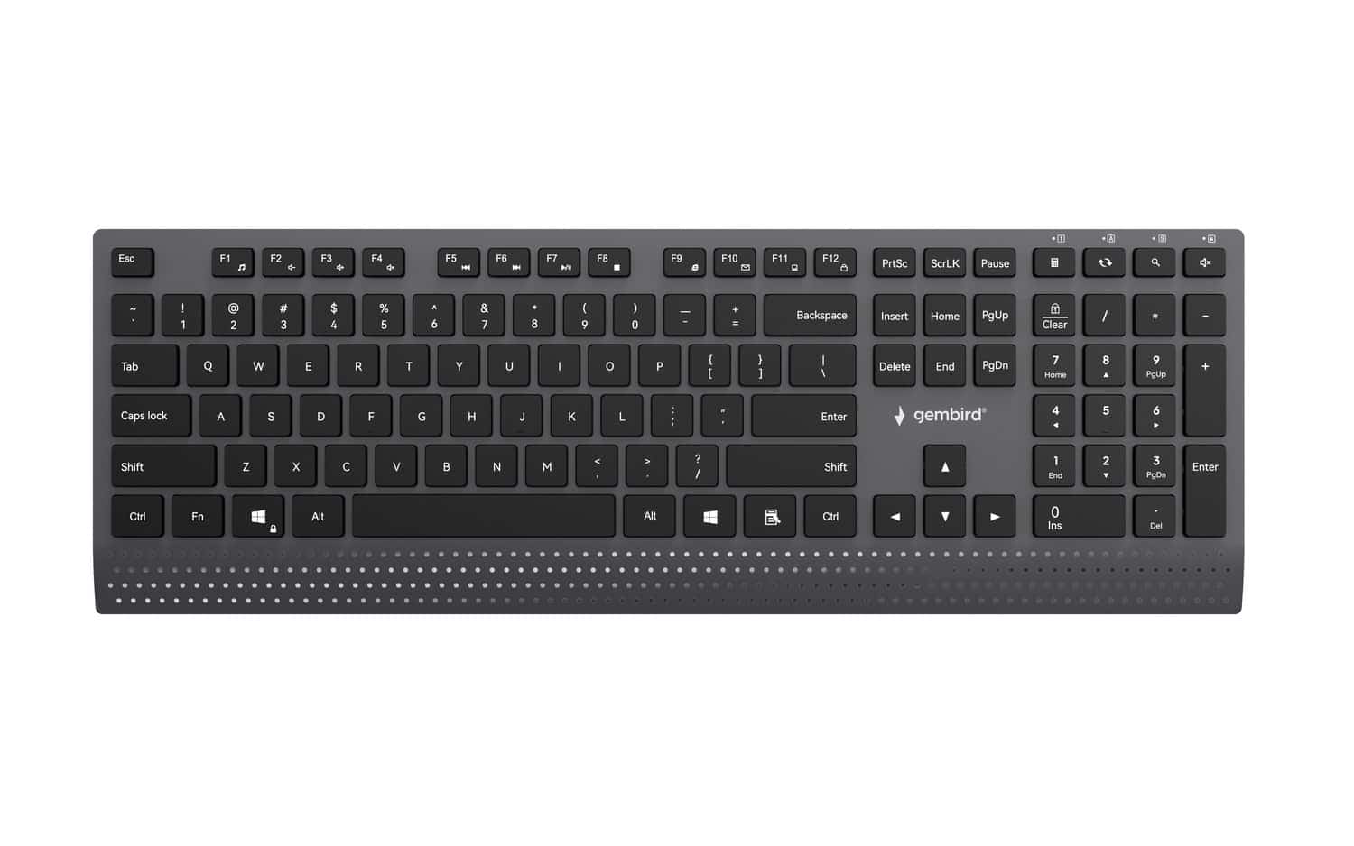 GEMBIRD KLAWIATURA SLIM PRZEWODOWA MULTIMEDIALNA CZARNA, USB-C, UKŁAD US