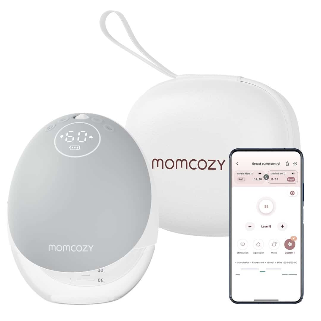 Laktator bezprzewodowy MOMCOZY M9, szary - pojedynczy zestaw, model BP223
