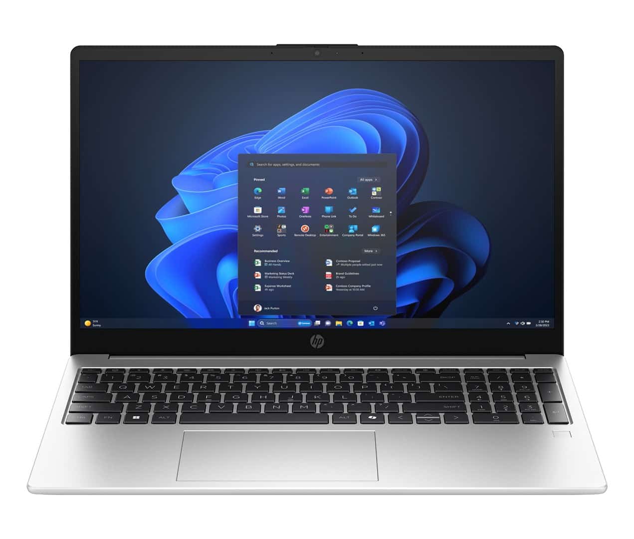 Laptop HP 255R G10 z procesorem AMD Ryzen 5 7535U, 15,6-calowym ekranem FHD (250 nitów), 16 GB pamięci DDR5 4800 MHz, 512 GB SSD, kartą graf