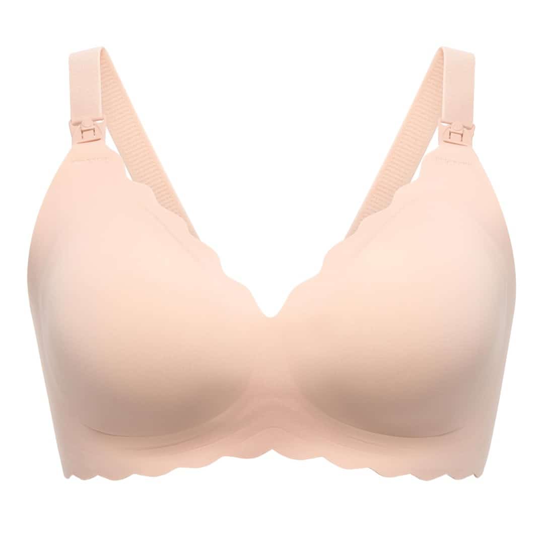 Bezszwowy biustonosz do karmienia Momcozy YN46 Floral Support, cielisty, rozmiar S