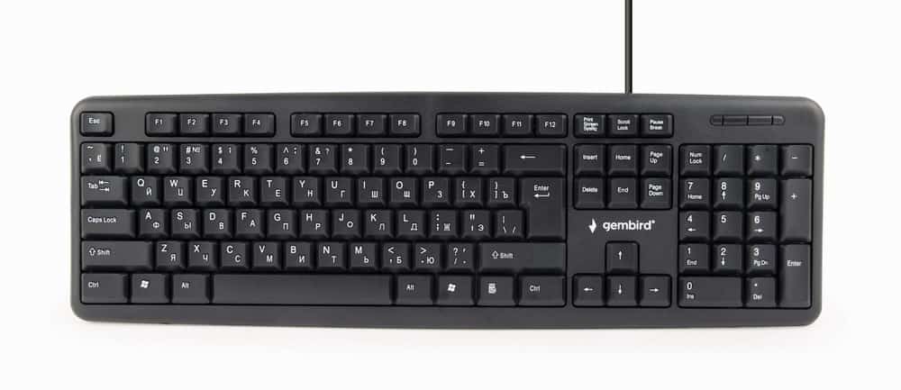 Klawiatura Gembird KB-U-103-RU (USB 2.0, układ US, czarna)