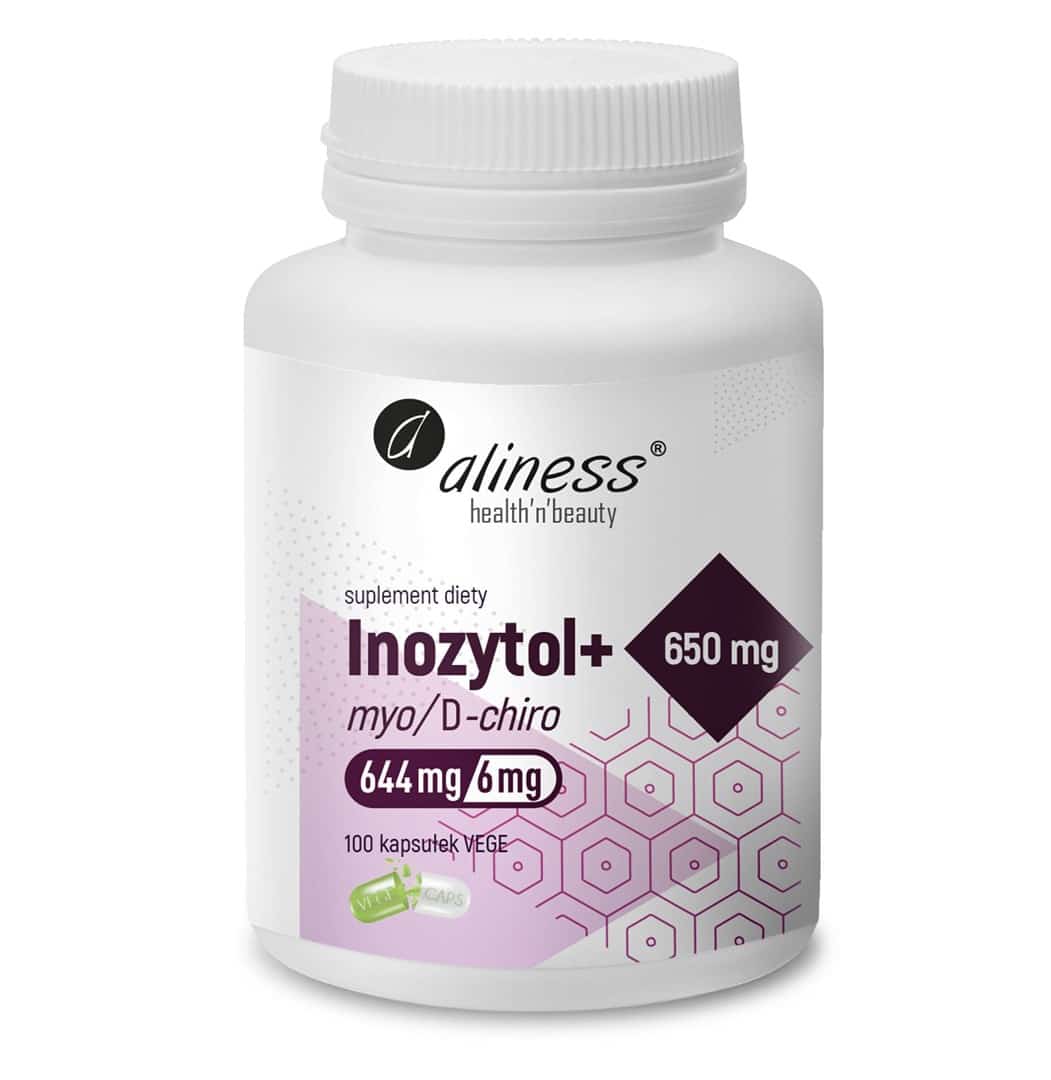 Aliness Inozytol Myo/D-Chiro 650mg + B6 100 kaps. wegańskich