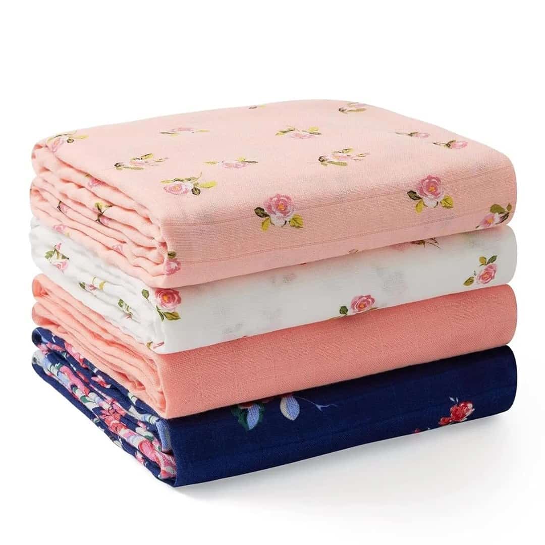 Ręczniki muślinowe MOMCOZY SJ003, 4 sztuki, 47 x 47 cali