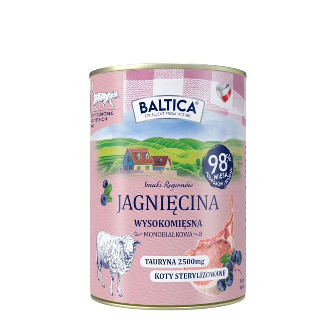Karma mokra dla kota dorosłego BALTICA SMAKI REGIONÓW - Jagnięcina 400g
