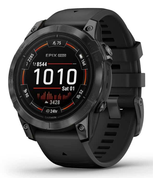 Zegarek sportowy Garmin Epix Pro (Gen 2) 47mm AMOLED, szary/czarny pasek (Wyprzedaż)