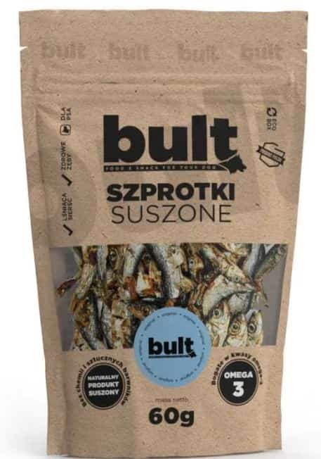 Ekologiczne Suszone Szprotki BULT 60g - Przysmak dla Psa