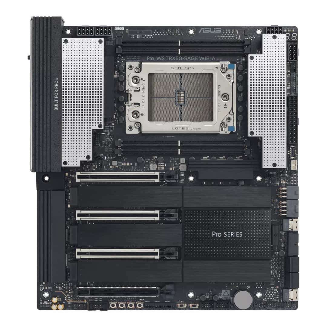 Płyta główna serwerowa ASUS PRO WS TRX50-SAGE WIFI, AMD TRX50, 2x PCIe 4.0 x16, 4x DDR4 3200 MHz, LAN 2.5 GbE, Wi-Fi 6, ECC, RAID