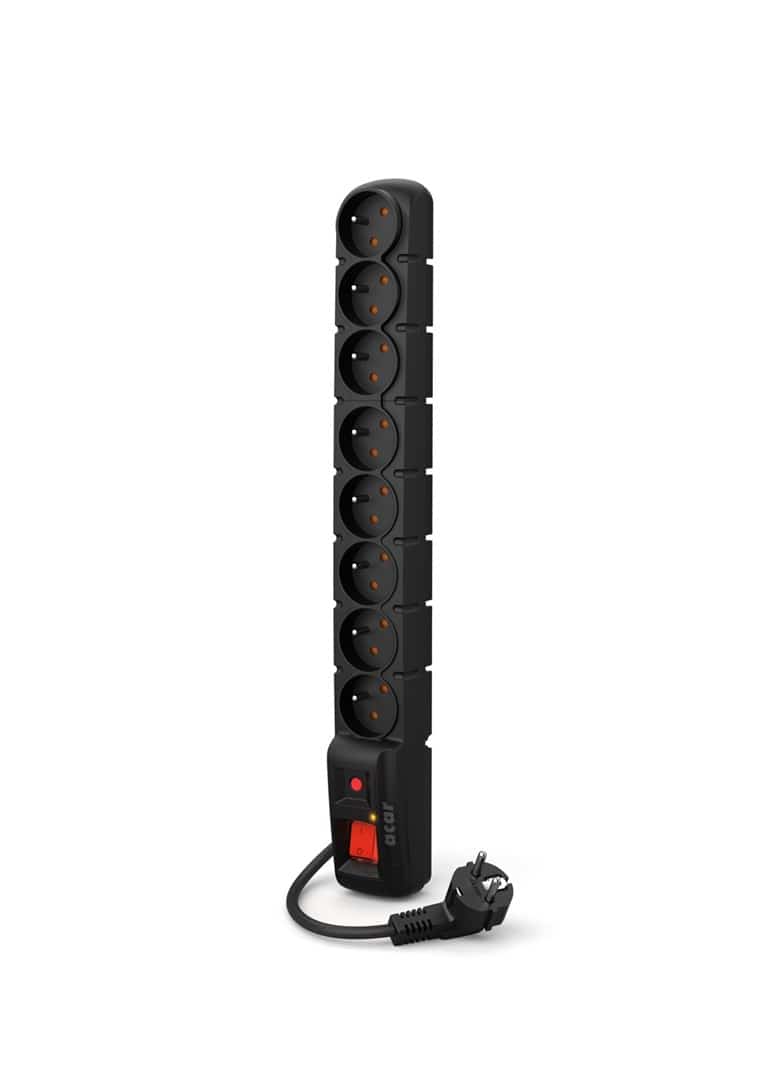 Listwa przeciwprzepięciowa Acar S8 PRO (3m, czarna)