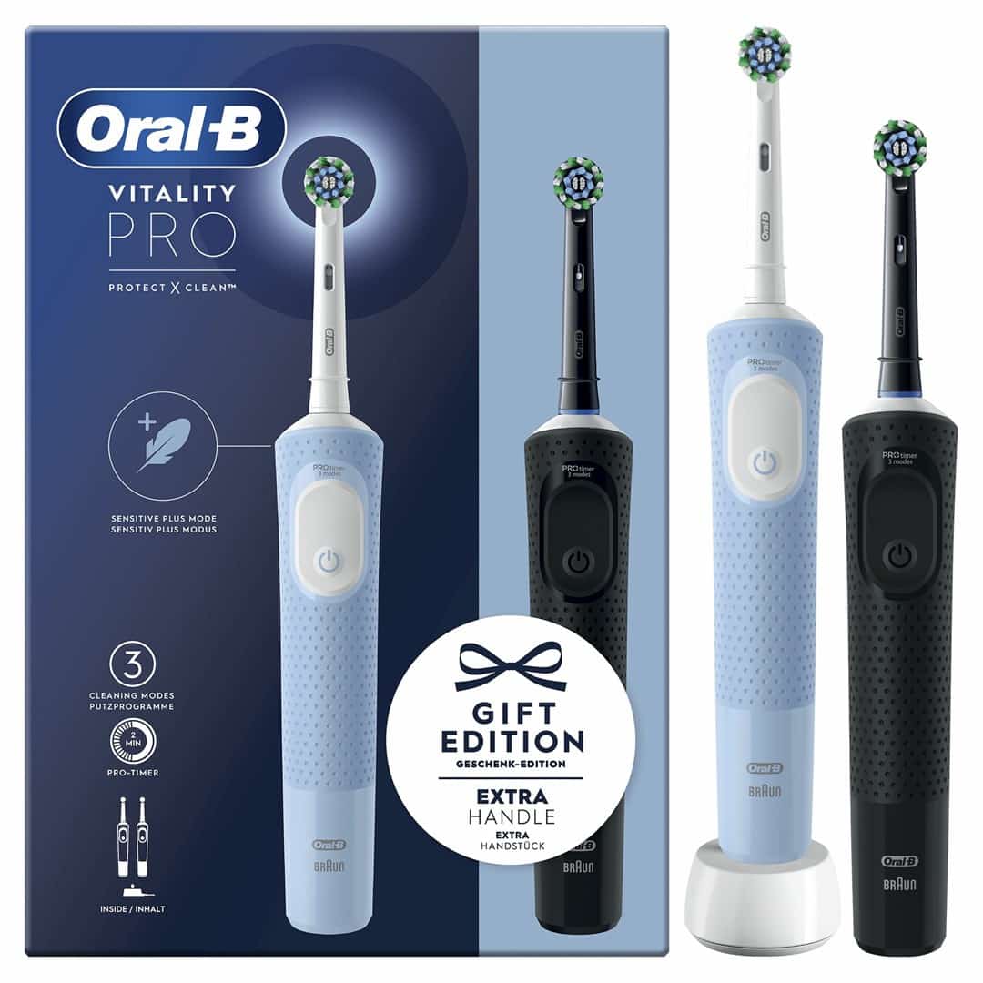 Szczoteczka elektryczna Oral-B Vitality Pro D103 Duo Czarno-Liliowa