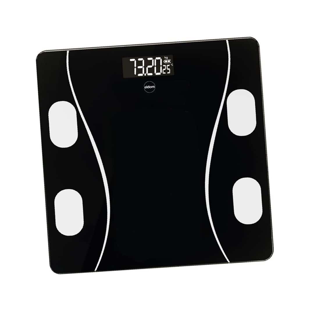 Inteligentna waga łazienkowa ELDOM TWO610 ILIIE, do 180 kg, z pomiarem BMI, BMR i LBM, kompatybilna z Androidem