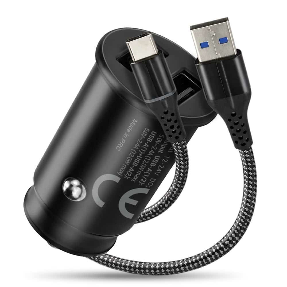 Ładowarka samochodowa EVERACTIVE 2x USB z kablem CC-25C