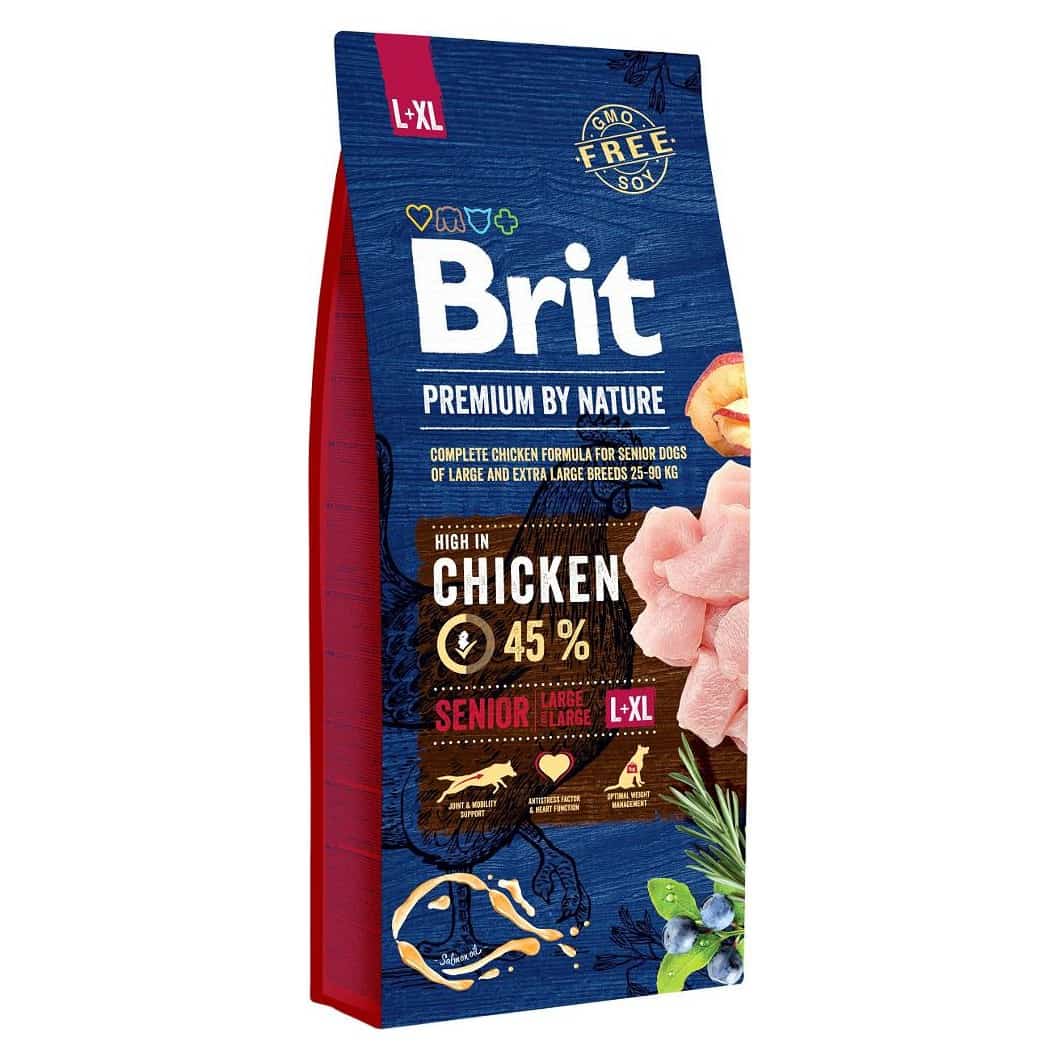 Karma sucha dla starszych psów dużych i olbrzymich ras BRIT PREMIUM Senior L-XL - 15 kg