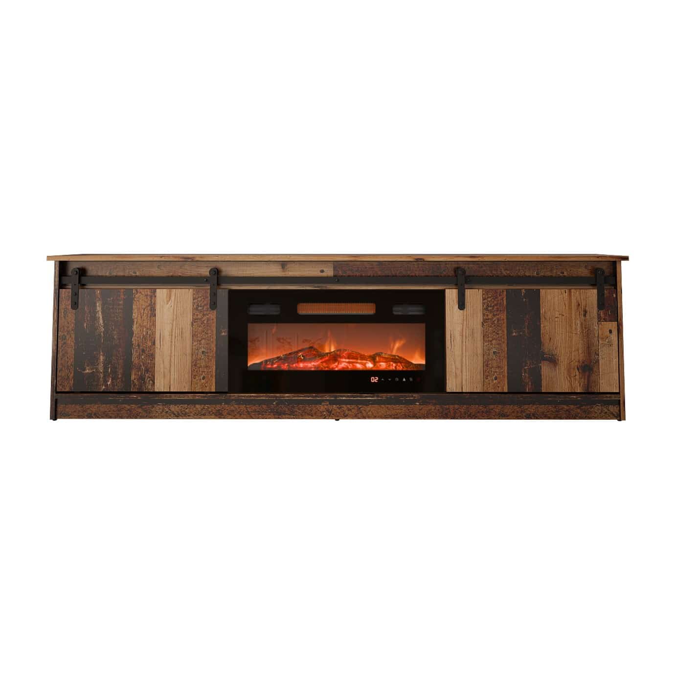 Szafka RTV GRANERO z kominkiem 200x56,7x35 cm, kolor old wood