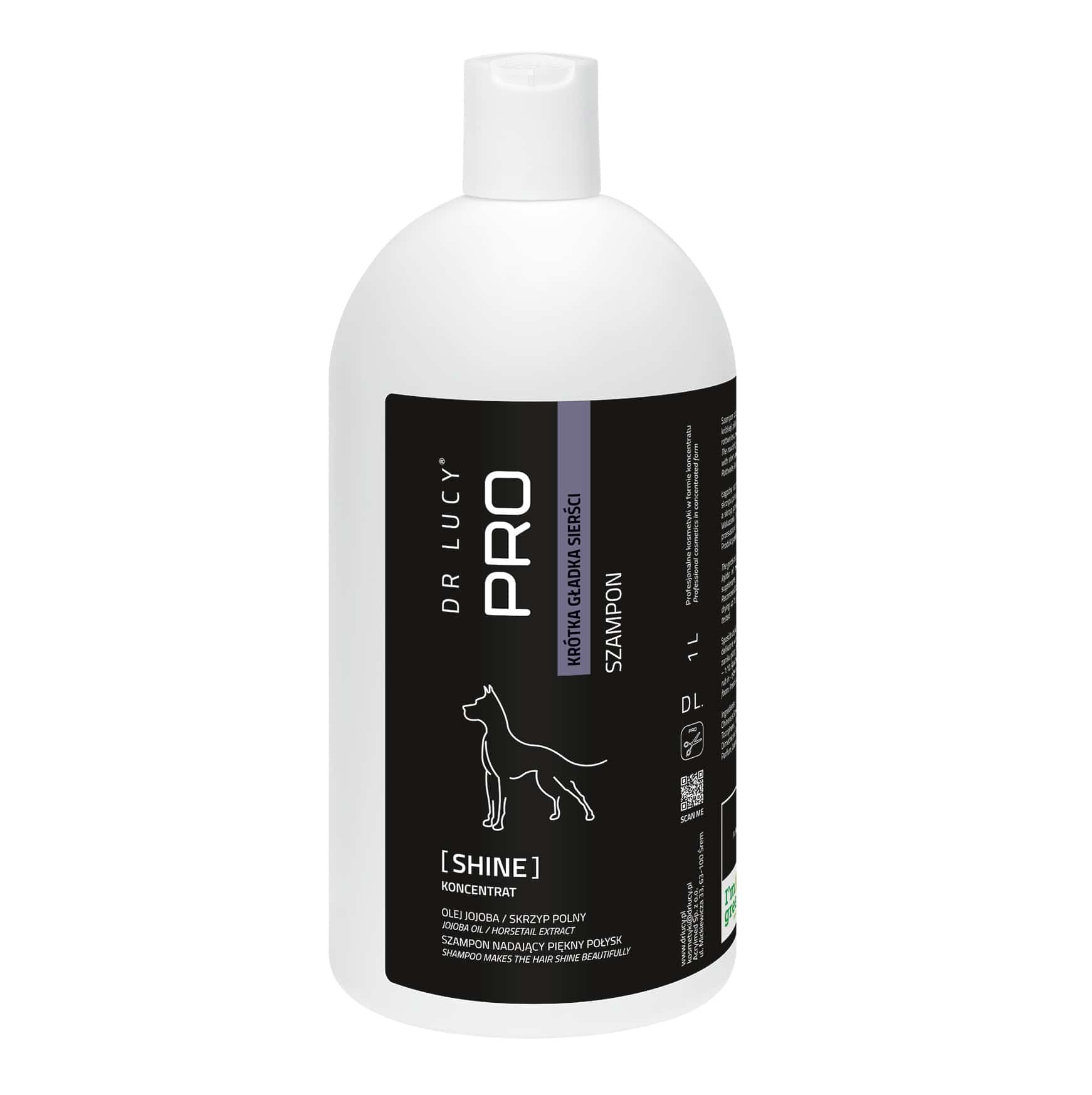 Dr Lucy - PRO SHINE 1 l - Odżywczy, nawilżający szampon dla psów i kotów krótkowłosych
