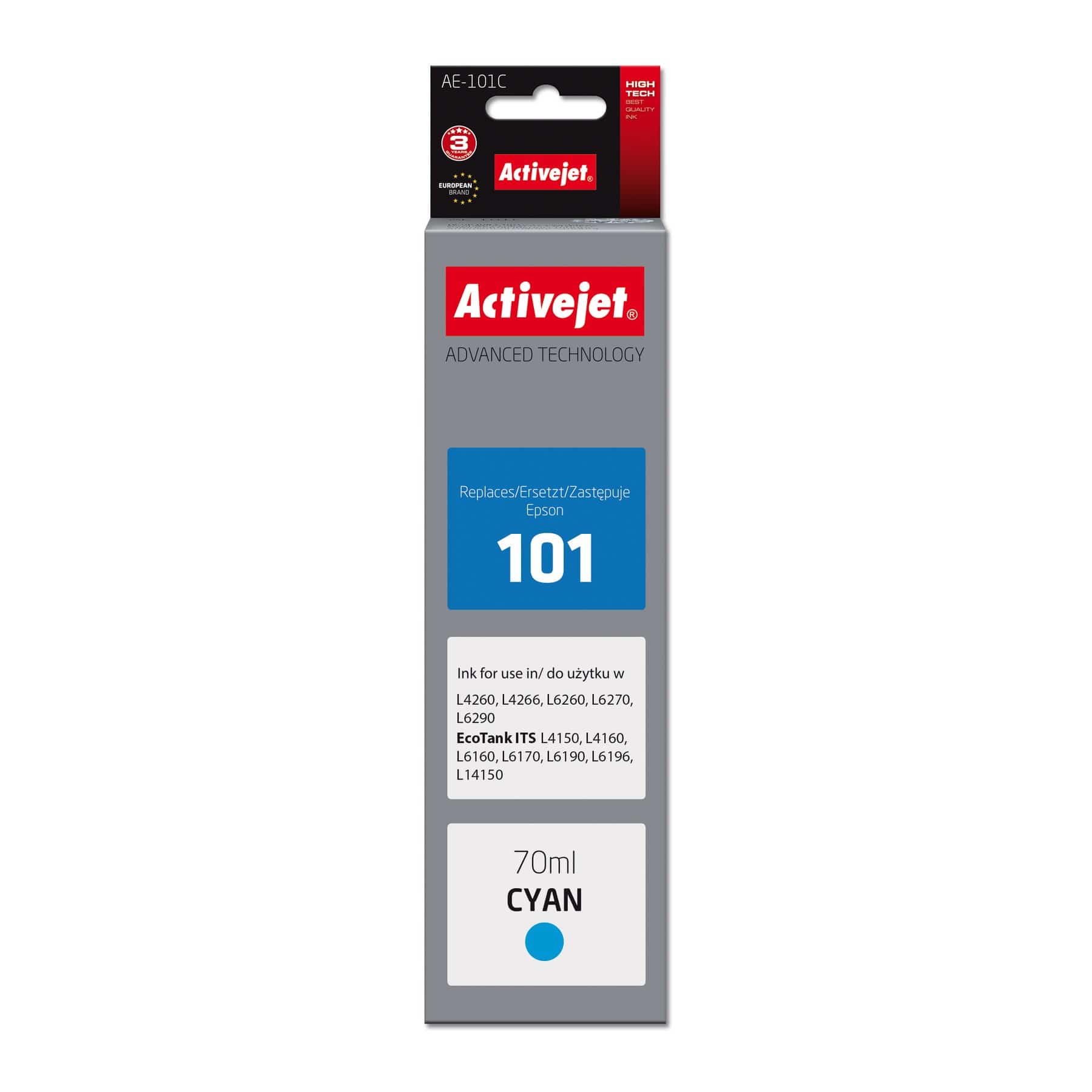 Tusz Activejet AE-101C (70 ml, niebieski) do drukarek Epson