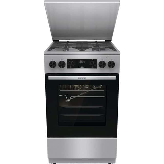 Kuchnia gazowo-elektryczna GORENJE GKS5C71XF | termoobieg | funkcja Pizza | FrozenBake | inox (OUTLET)