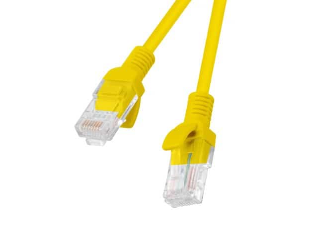 Patchcord UTP Lanberg PCU5-10CC-0050-Y (RJ45 - RJ45 ; 0,50m; UTP; kat. 5e; kolor żółty)