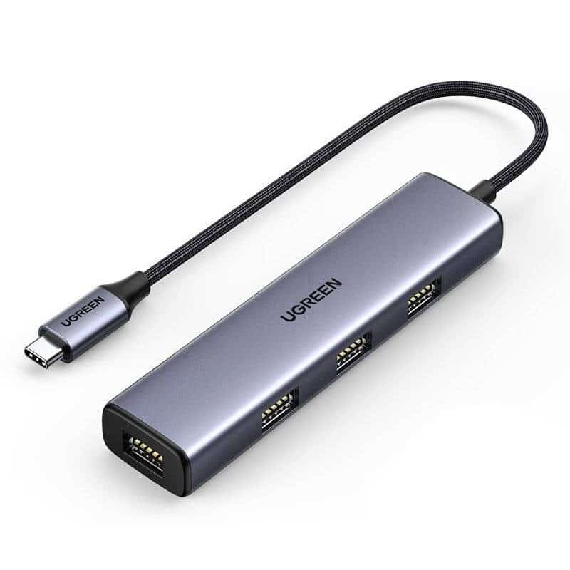 Hub USB-C Ugreen - 4x USB 3.2 Gen 1, srebrny