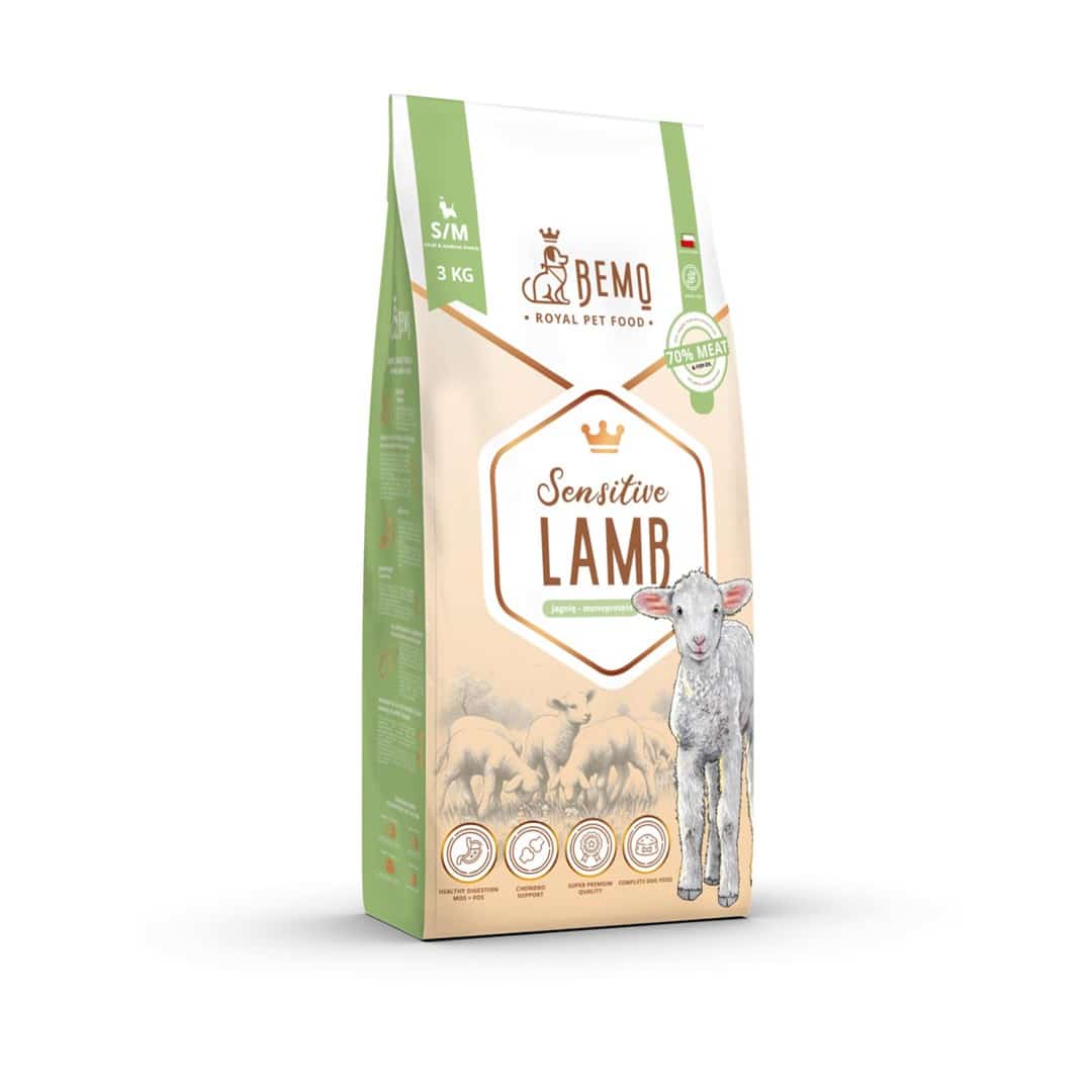 Karma sucha dla psów Bemo Sensitive Lamb - Jagnięcina dla małych i średnich ras, 3 kg