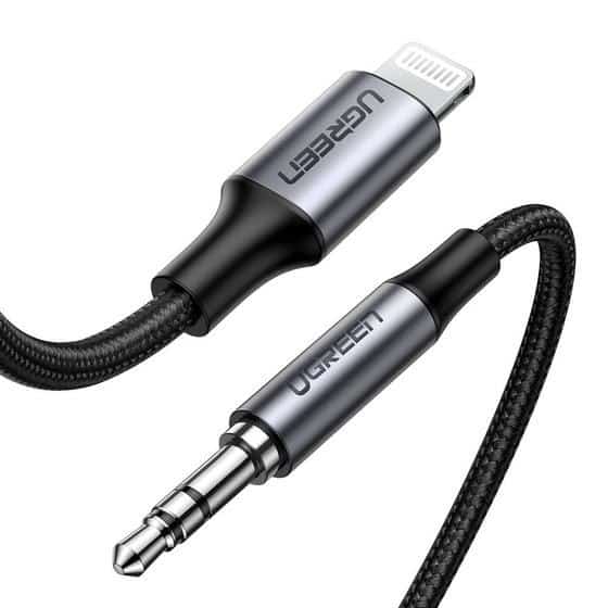 Adapter audio Ugreen Lightning - 3,5 mm mini jack, 1 m, szary