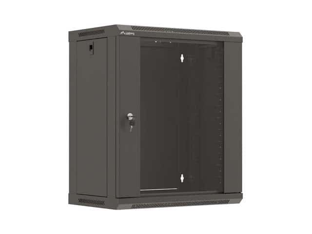 LANBERG SZAFA INSTALACYJNA RACK WISZĄCA 19" 12U 540X350 CZARNA DRZWI PRZESZKLONE (FLAT PACK)