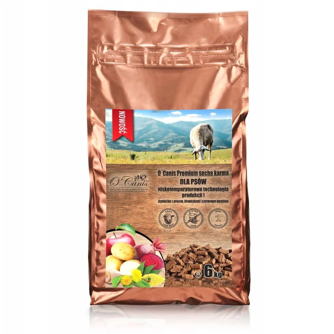 O'Canis Premium sucha karma dla psów jagnięcina z prosem, ziemniakami i czerwonym burakiem 6kg