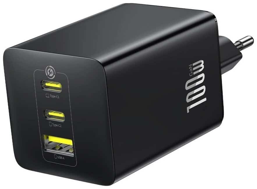 Ładowarka sieciowa Baseus EnerFill FE11 100W - 2x USB-C + USB-A, czarna