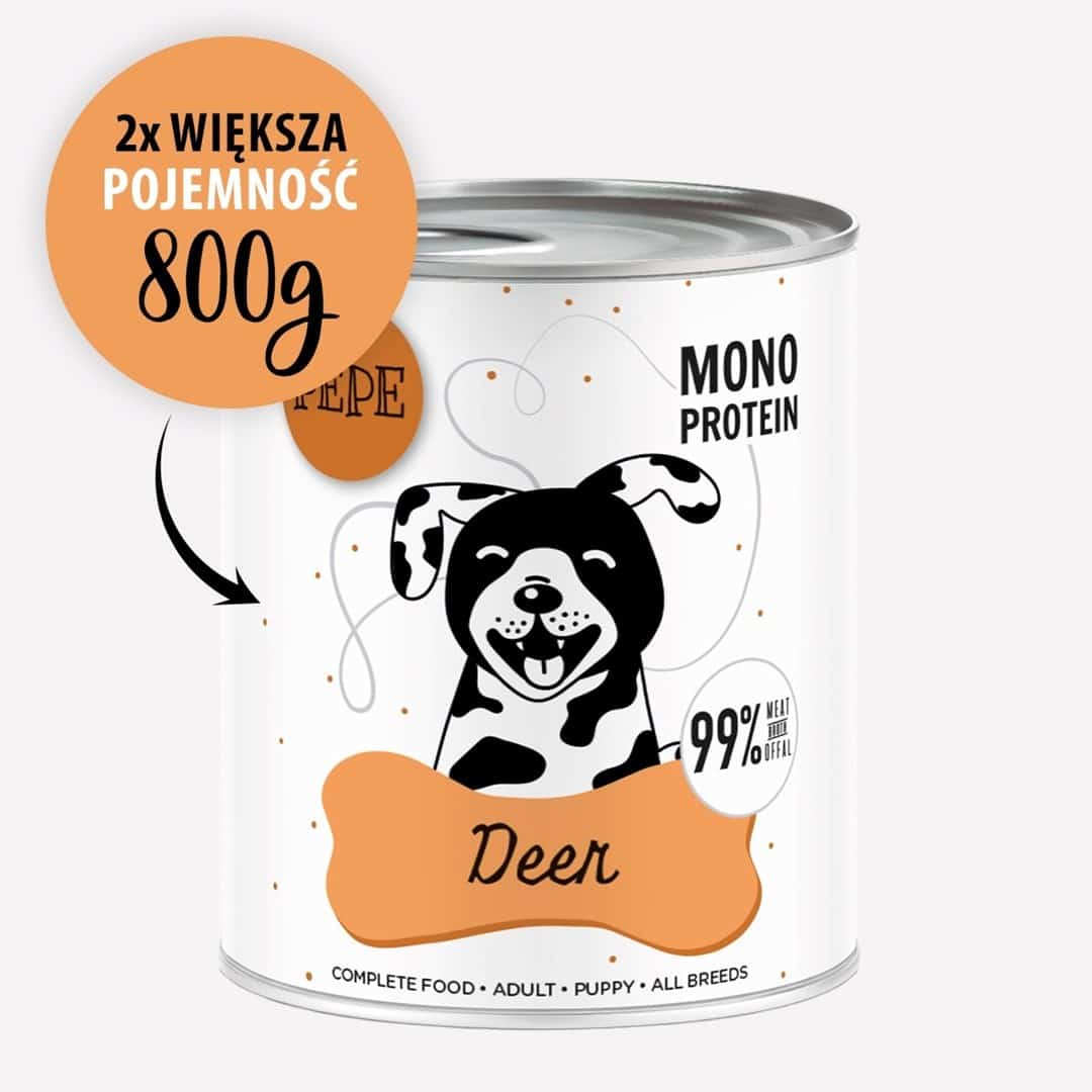 Karma mokra Pepe Jeleń dla psa 800g