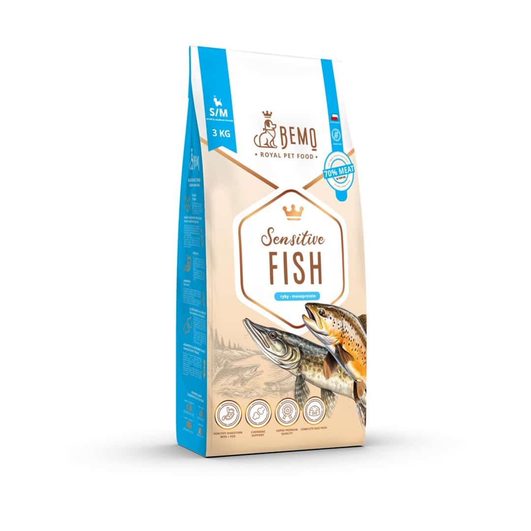 Karma sucha Bemo Sensitive Fish dla psów małych i średnich ras - 3 kg