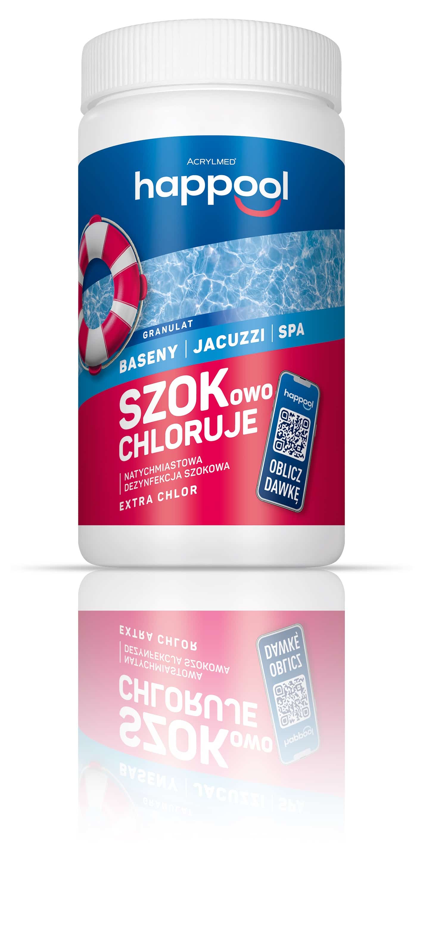 Środek czyszczący Acrylmed 1kg Extra Chlor Granulat do dezynfekcji basenów - skuteczne zwalczanie glonów, grzybów i bakterii