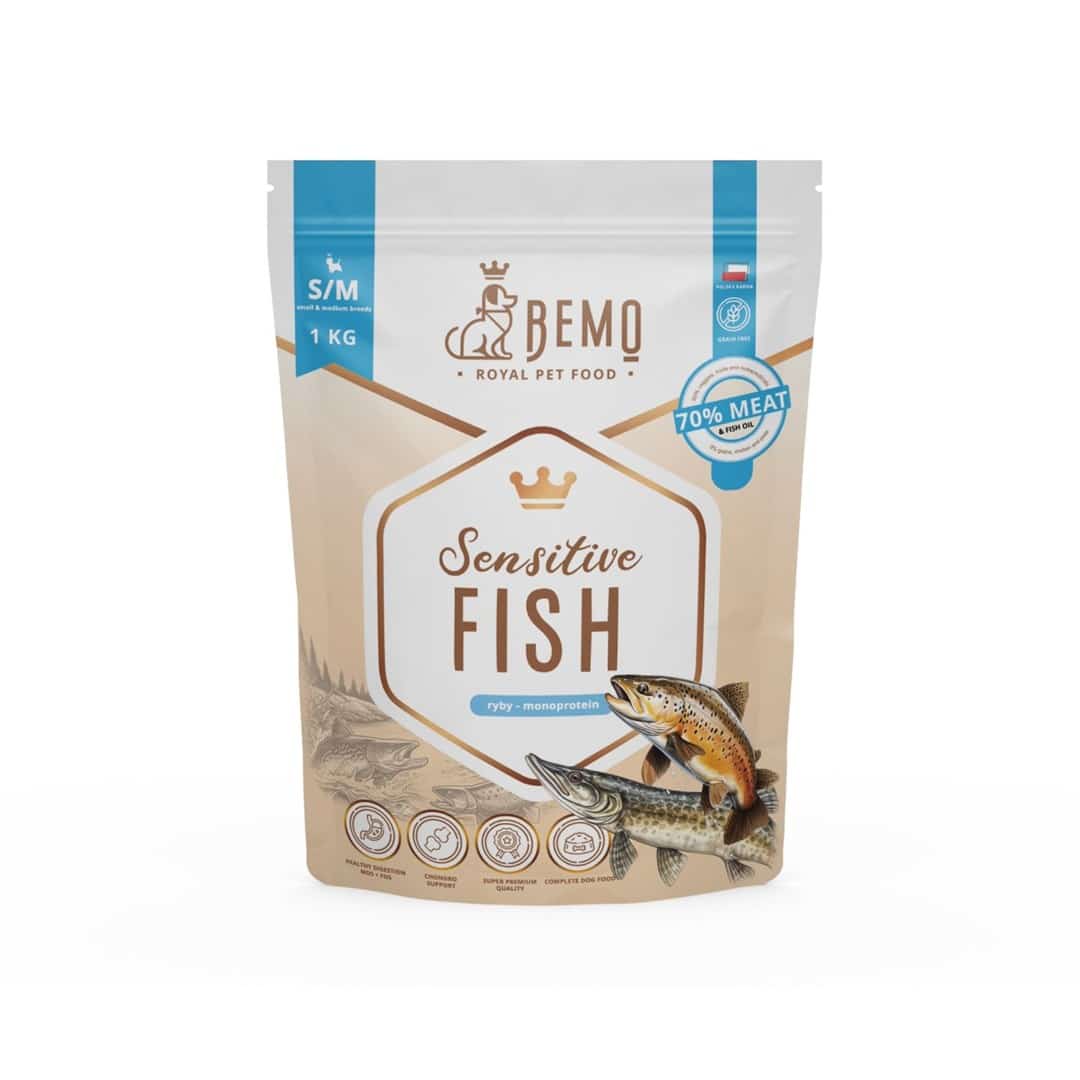 Karma sucha Bemo Sensitive Fish dla psów małych i średnich ras - 1kg