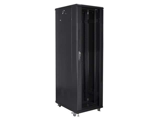 LANBERG SZAFA STOJĄCA RACK 19" 42U 600X1000 DRZWI SZKLANE CZARNA FF01-6042-12B (FLAT PACK) — zdjęcie 1 z 4